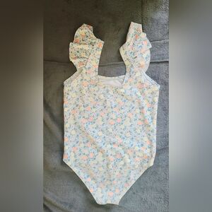 SHEIN Floral Kids Swim One Piece - White and Orange